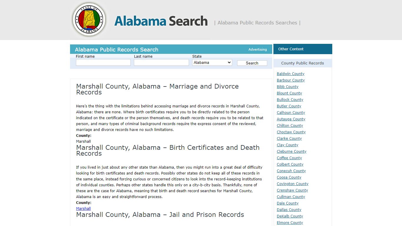 Marshall | Alabama - AL Search